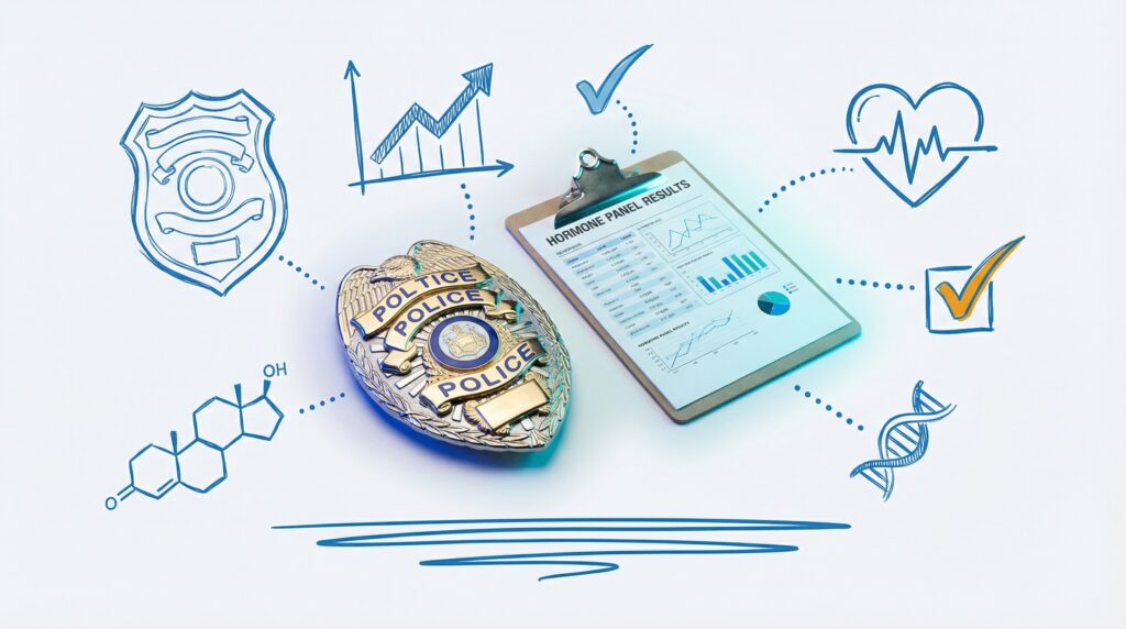 HRT Meridian Idaho - First Responder Hormone Therapy - Police Badge with Wellness Optimization - Blueline Wellness Group